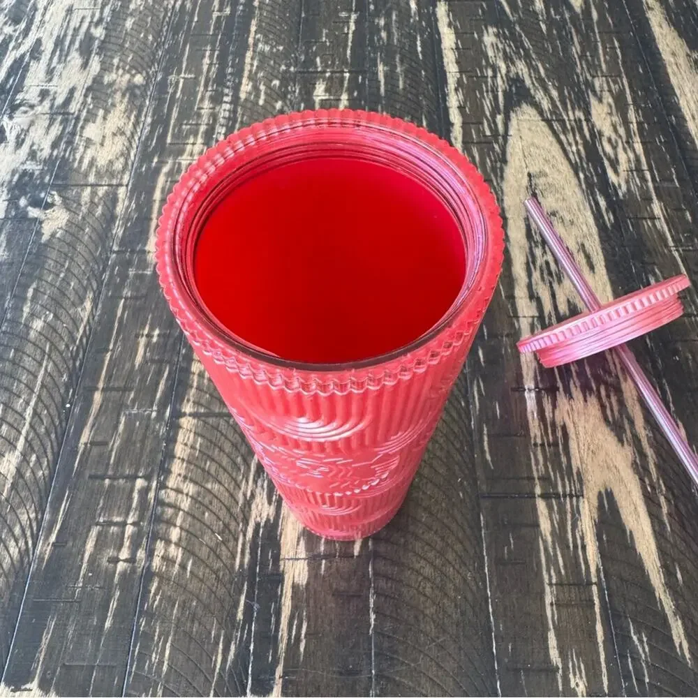 Starbucks - Red Geometric Tumbler with Straw – 24oz